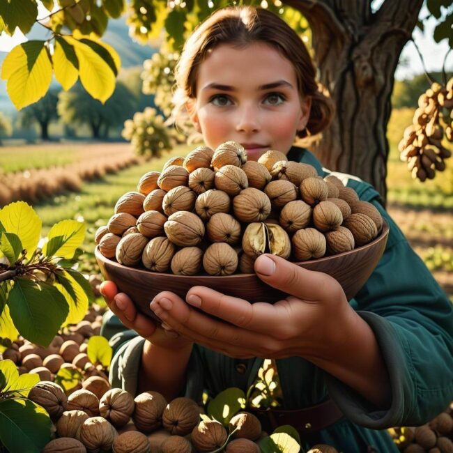 Czas zbioru na plantacjach orzechów włoskich