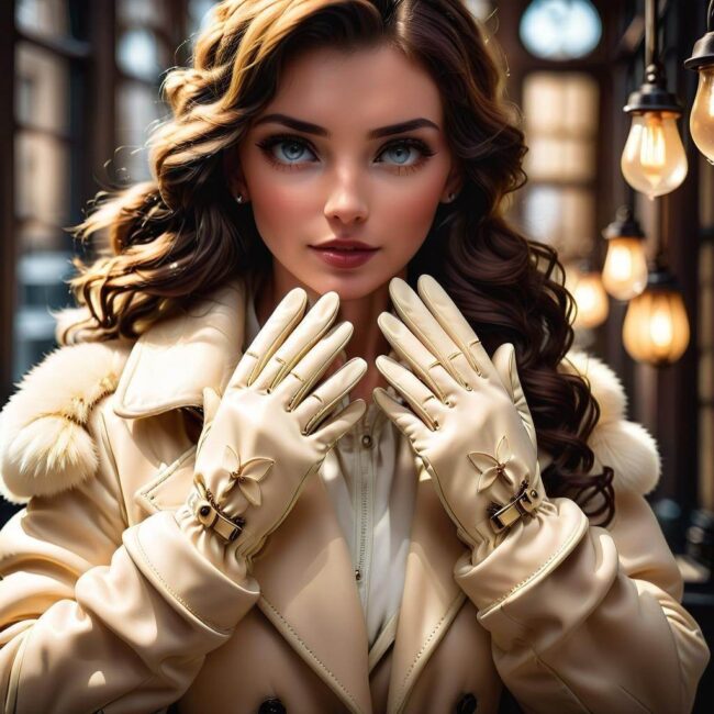 Kremowe rękawiczki do codziennego noszenia