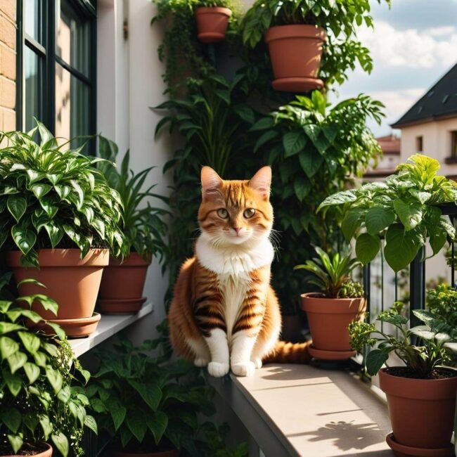 Rośliny tarasowe bezpieczne dla kotka