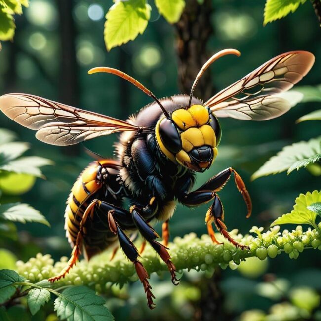 Żerowanie osy leśnej